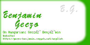 benjamin geczo business card